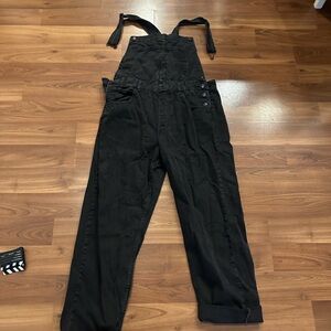 Women's Black Denim Overalls